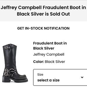 Jeffrey Campbell Fraudulent Boot in Black Silver